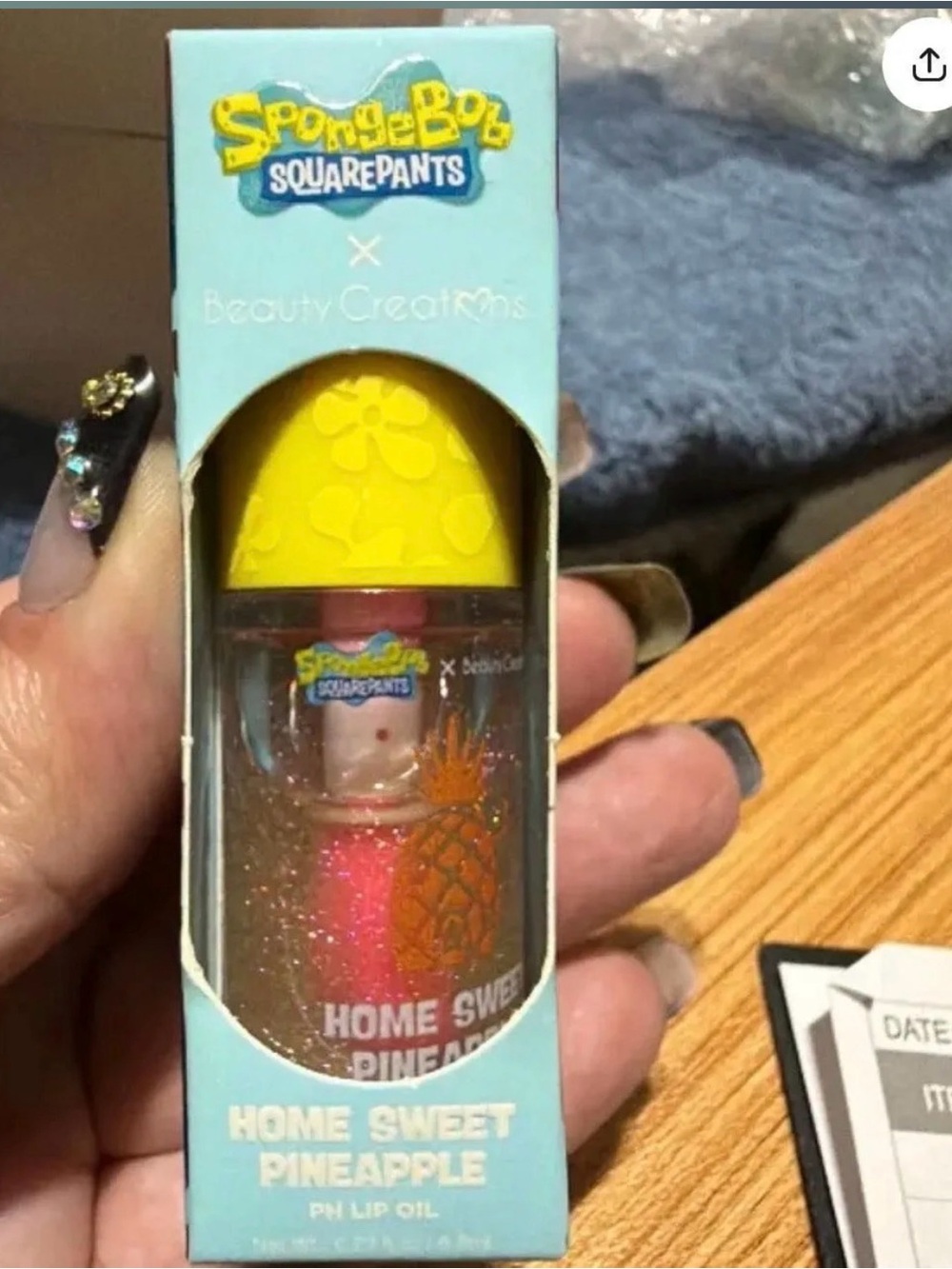 Beauty Creations Pineapple Lip Oil – Yellow Cap with Pink Shimmer